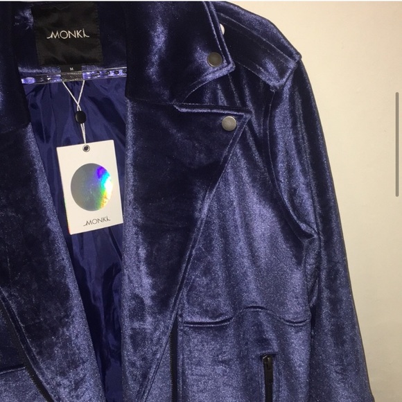 Blue Moto Jacket With Belt NWT - Picture 4 of 6